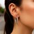 Large Faceted Design Hoop Earrings in Rhodium Plated Sterling Silver(4x25mm)