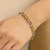 Round Link and Cable Textured Oval Bracelet in 14k Two-Tone Gold (8.80 mm)