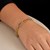 Round Link and Cable Textured Oval Bracelet in 14k Two-Tone Gold (8.80 mm)