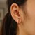 14K Rose Gold Square Motif Faceted Huggie Earrings
