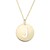 14K Yellow Gold Disc Initial J Pendant