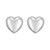 Sterling Silver Rhodium Plated Puffed Large Heart Stud Earrings