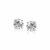 6mm Faceted White Cubic Zirconia Stud Earrings in Sterling Silver