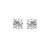 Faceted White Cubic Zirconia Stud Earrings in Sterling Silver(6mm)