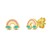 14k Yellow Gold Rainbow Studs