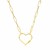 14k Yellow Gold Paperclip Chain Necklace with Heart Carabiner Clasp