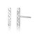 14k White Gold Textured Bar Earrings