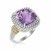 Cushion Amethyst and Diamond Accented Popcorn Ring in 18k Yellow Gold and Sterling Silver (.05cttw)