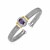 Popcorn Texture Cuff Bangle with Oval Amethyst in Sterling Silver and 18k Yellow Gold