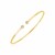 14k Yellow Gold High Polish Diamond Cluster Bangle (2.00 mm)