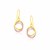 Interlaced Open Ring Drop Earrings in 14k Tri-Color Gold