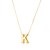 14K Yellow Gold Yours Truly Block Letter Initial K Necklace