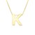 14K Yellow Gold Yours Truly Block Letter Initial K Necklace