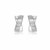 X Motif Diamond Dust Style Earrings in Sterling Silver