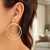 14k Yellow Gold Post Earrings with Open Polished Circle Dangles