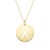 14K Yellow Gold Disc Initial X Pendant