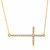 Horizontal Diamond Accented Cross Necklace in 14K Yellow Gold (1/4 ct tw)