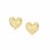 Diamond Cut Puffed Heart Earrings in 14k Yellow Gold