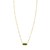 14K Yellow Gold Hexagon Malachite Pendant Necklace