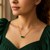 14K Yellow Gold Hexagon Malachite Pendant Necklace