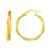 14k Yellow Gold Two Part Textured Twisted Round Hoop Earrings(3x25mm)