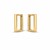 14k Yellow Gold Rectangle Huggie Hoops