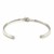 Knot Motif Thin Open Cuff in Rhodium Plated Sterling Silver