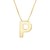 14K Yellow Gold Yours Truly Block Letter Initial P Necklace