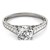 14k White Gold Cathedral Design Single Row Round Diamond Engagement Ring (1 1/4 cttw)