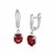 Oval Garnet Dangling Earrings in Sterling Silver