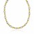 Smooth and Textured Oval Link Necklace in 14k Two-Tone Gold