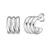 Sterling Silver Triple Row C Hoop Earrings