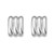 Sterling Silver Triple Row C Hoop Earrings