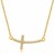 Curved Diamond Embellished Cross Necklace in 14k Yellow Gold (.11cttw)