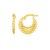 14K Yellow Gold Graduated Grooved Fancy Hoop Earrings