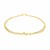 Open Heart Stationed Double Rolo Chain Anklet in 14k Yellow Gold