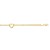 Open Heart Stationed Double Rolo Chain Anklet in 14k Yellow Gold