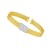 14K Yellow Gold Triple Row Diamond Omega Cuff Bangle