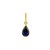14K Yellow Gold Pear Blue Sapphire Charm Pendant