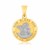 Cherub Accented Round Motif Pendant in 14K Two-Tone Gold