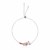Sterling Silver 9 1/4 inch Adjustable Bracelet with Enameled Pink and White Bird