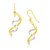 Fancy Polished Double Helix Dangling Earrings in 14k Two Tone Gold