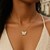 14k Yellow Gold High Polish Butterfly Peral Paste Necklace