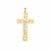 14k Two Tone Gold High Polish Diamond Cut Cross Pendant