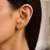 Textured Leaf Climber Earrings in 14k Yellow Gold