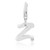 Letter Z Crystal Accented Charm in Sterling Silver