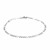 Figaro Anklet in 14k White Gold (2.6 mm)