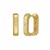 14K Yellow Gold Diamond Square Huggie Earrings