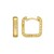 14K Yellow Gold Diamond Square Huggie Earrings