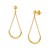 14k Yellow Gold Curved Chain Drop Earrings